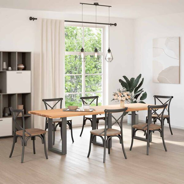 vidaXL Ruokap&ouml;yd&auml;n jalat U-muotoiset 3 kpl antrasiitti 70x(72-73) cm ter&auml;s