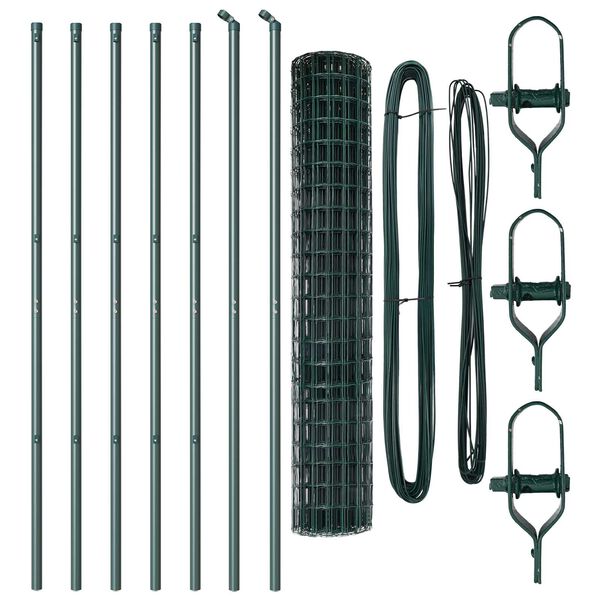 vidaXL Aita ja Tuki Vihre&auml; 1,5 x 10 m Ter&auml;s ja PVC