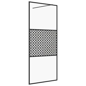 vidaXL Walk-in suihkun sein&auml;ke kirkas ESG-lasi 80x195 cm musta
