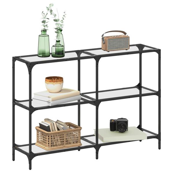 vidaXL Konsolip&ouml;yt&auml; l&auml;pin&auml;kyv&auml; lasinen p&ouml;yt&auml;levy 118,5x30x81 cm ter&auml;s