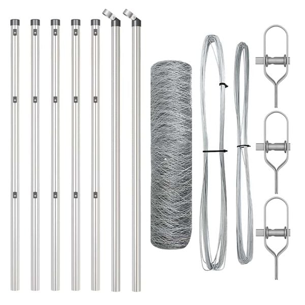 vidaXL Aitalatu Hopea 10 x 0,5 m (36 mm verkko) Teräs