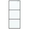 vidaXL Walk-in suihkusein&auml;ke musta 80x195 cm huurrettu ESG-lasi