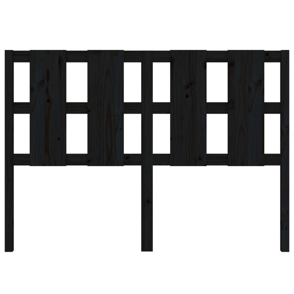 vidaXL Sängynpääty musta 125,5x4x100 cm täysi mänty