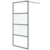 vidaXL Walk-in suihkusein&auml;ke musta 90x195 cm puolihuurrettu ESG-lasi