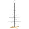 vidaXL Metallinen joulukuusi puujalustalla musta 150 cm