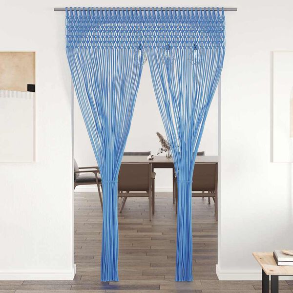 vidaXL Macrame verho sininen 140x240 cm puuvilla