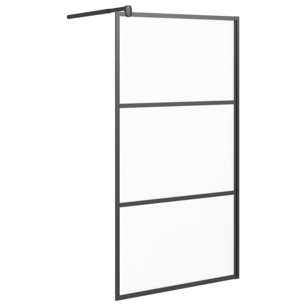 vidaXL Walk-in suihkusein&auml;ke 100x195 cm huurrettu ESG-lasi musta