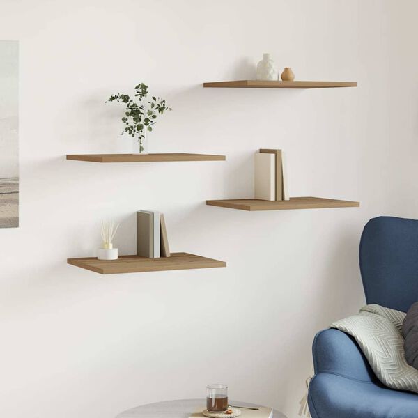 vidaXL Kirjahyllytasot 4 kpl artesaani tammi 40x30x1,5 cm lastulevy