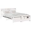 vidaXL S&auml;ngyn runko hyllyll&auml; Valkoinen 5FT King Size Massiivim&auml;nty