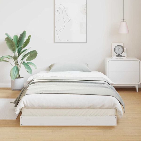 vidaXL Lattiapunkka Valkoinen 213.5 x 104 x 9 cm Massiivinen m&auml;nty