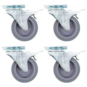 vidaXL Rullapy&ouml;r&auml;t kaksoisjarruilla 4 kpl 75 mm
