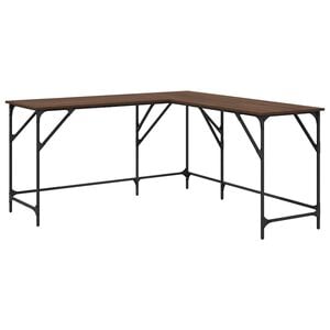 vidaXL Ty&ouml;p&ouml;yt&auml; ruskea tammi 149x149x75 cm tekninen puu