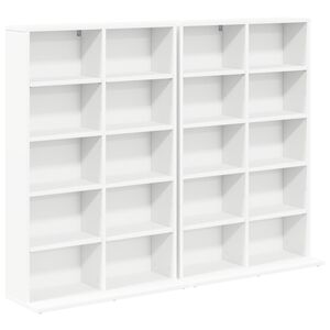 vidaXL CD-kaappi 2 kpl valkoinen 65 x 23,5 x 97,5 cm Tekninen puu