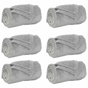 vidaXL Heittop&auml;&auml;llys 6 kpl Harmaa 240 x 270 cm 10.11 kg Fleese