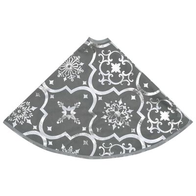 vidaXL Ylellinen joulukuusen jalustapeite sukalla harmaa 150 cm kangas