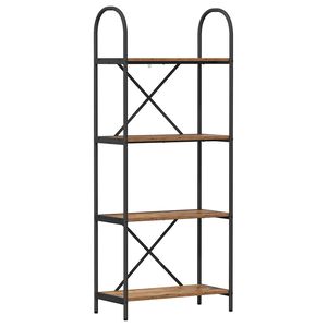 vidaXL Kirjahylly 4 tasoa 60 x 30 x 146 cm Tekninen puu Vanha puu