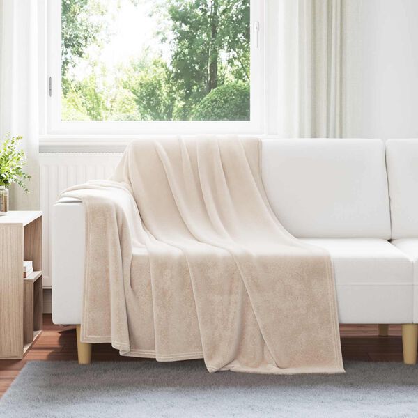 vidaXL Heittop&auml;&auml;llys 6 pcs Beige 5FT King Size Fleese