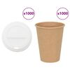 vidaXL Paperiset kahvikupit kansilla 1000 kpl 12oz 300ml