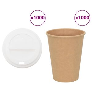vidaXL Paperiset kahvikupit kansilla 1000 kpl 12oz 300ml