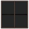 vidaXL Puutarhapöytä ruskea 109x107x74 cm polyrottinki ja lasi