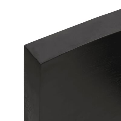 vidaXL Pöytälevy tummanruskea 60x40x(2-6) cm käsitelty täystammi