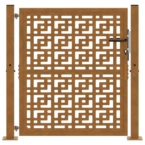 vidaXL Puutarhan portti 100x100 cm säänkestävä teräs ristikuvio