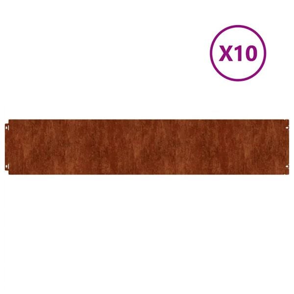 vidaXL Nurmikonreunukset 10 kpl 20x103 cm joustava Corten-ter&auml;s