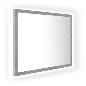 vidaXL LED-kylpyhuonepeili betoninharmaa 60x8,5x37 cm akryyli