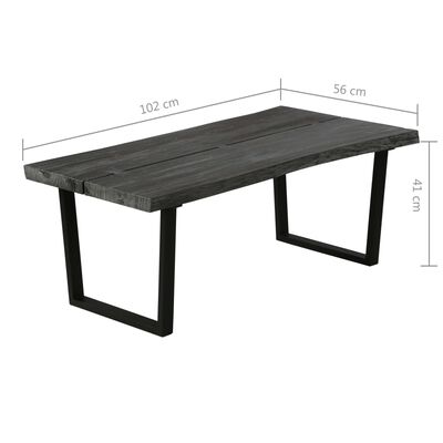 vidaXL Sohvapöytä kiinteä mindipuu 102x56x41 cm harmaa
