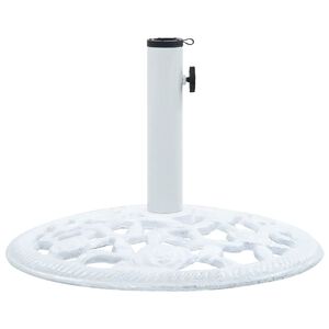 vidaXL P&auml;iv&auml;nvarjon alusta valkoinen 12 kg 48 cm valurauta