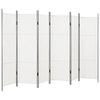 vidaXL 6-Paneelinen tilanjakaja 300x180 cm valkoinen