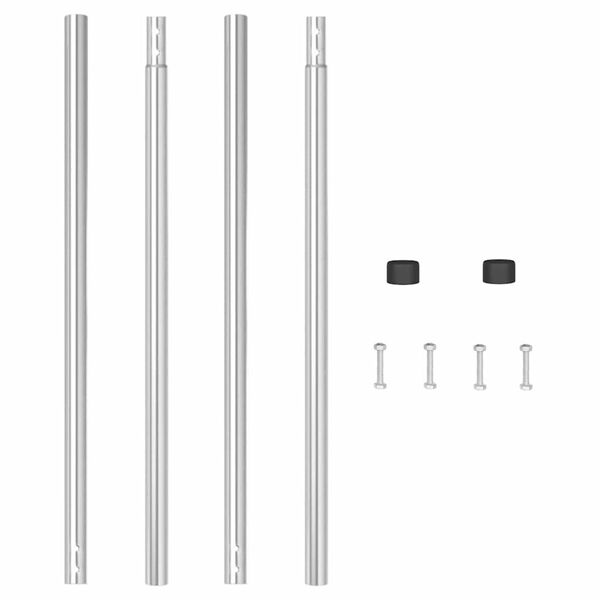 vidaXL Aidan pylväät 2 pcs Hopea Jauhemaalattu teräs