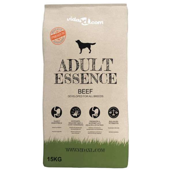 vidaXL Premium koiran kuivaruoka Adult Essence Beef 2 kpl 30 kg