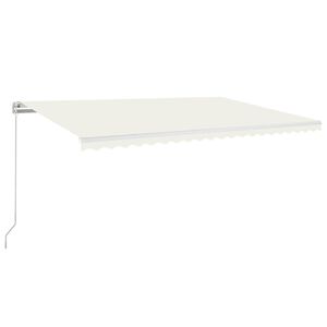 vidaXL Manuaalisesti sis&auml;&auml;nkelattava markiisi 500x350 cm kerma