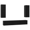 vidaXL TV-tasosetti 5 kpl Musta tammi. Tekninen puu