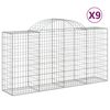 vidaXL Kaarevat kivikorit 9 kpl 200x50x100/120 cm galvanoitu rauta