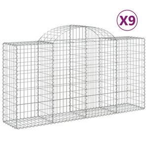 vidaXL Kaarevat kivikorit 9 kpl 200x50x100/120 cm galvanoitu rauta