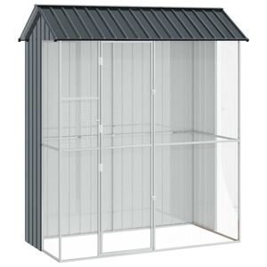 vidaXL Lintuh&auml;kki Antrasiitti 215 x 110 x 247 cm Galvanoitu ter&auml;s