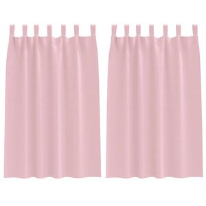 vidaXL Piment&auml;v&auml; verho renkailla 2 kpl Vaaleanpunainen 175 x 140 cm