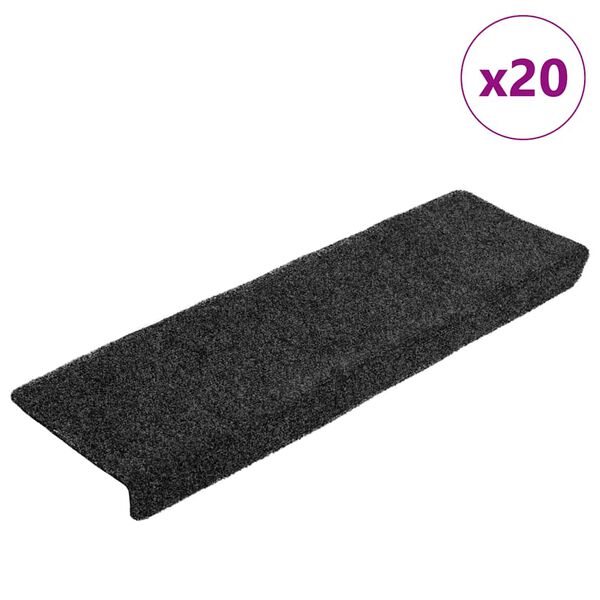 vidaXL Porrasmatot itseliimautuvat 20 kpl 65x21x4 cm tummanharmaa suorakaiteen muotoinen reuna