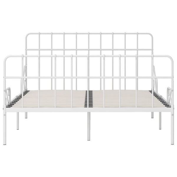 vidaXL S&auml;ngynrunko s&auml;lepohjalla valkoinen metalli 120x200 cm