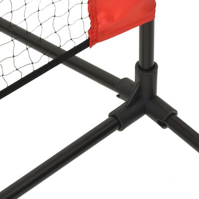 vidaXL Tennisverkko musta ja punainen 500x100x87 cm polyesteri