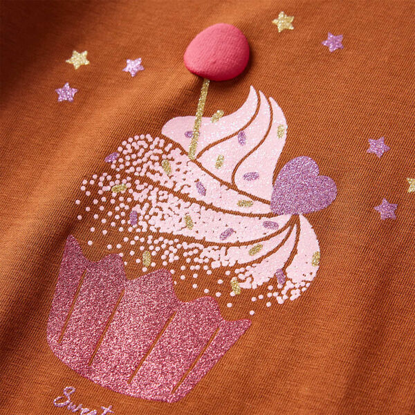 Lasten pitk&auml;hihainen T-paita konjakki 116