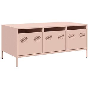 vidaXL Sohvap&ouml;yt&auml; pinkki 101,5x50x43,5 cm kylm&auml;valssattu ter&auml;s