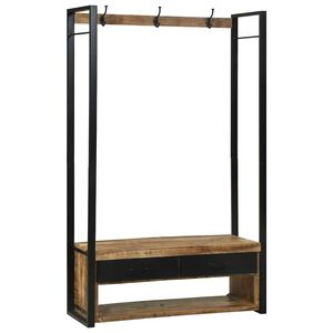 vidaXL Vaatev&auml;line hyllyll&auml; Ruskea 110 x 40 x 179 cm T&auml;ysi Mangopuu