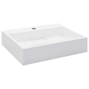 vidaXL Pesuallas 50x38x13 cm mineraali-/marmorivalu valkoinen