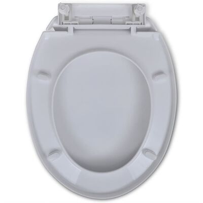 vidaXL WC-istuin pehmeästi sulkeutuva Valkoinen Soikea