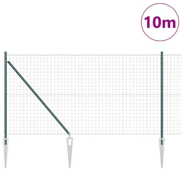 vidaXL Aita ja Tuki Vihre&auml; 1 x 10 m Ter&auml;s ja PVC
