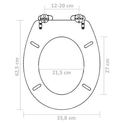 vidaXL WC-istuin soft close MDF yksinkertainen muotoilu ruskea