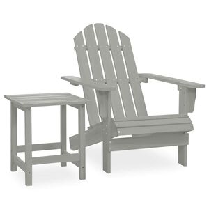 vidaXL Adirondack-puutarhatuoli p&ouml;yd&auml;ll&auml; t&auml;ysi kuusi harmaa